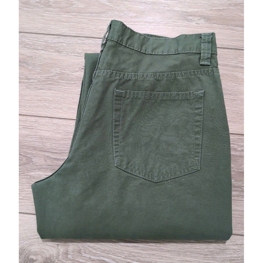 BLUE MOUNTAIN MEN'S JEANS OLIVE GREEN IN SIZE 34”x 32” 9-3/8" LEG BOOTCUT EUC
